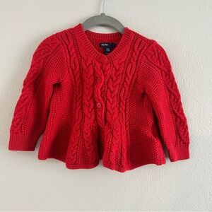 BabyGap 12-18 month knitted red cardigan